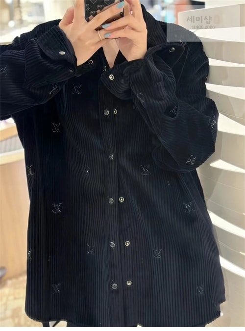 Louis Vuitton 루이비통 디아만테 크리스탈 LV 코듀로이 셔츠 의류 3번 이미지