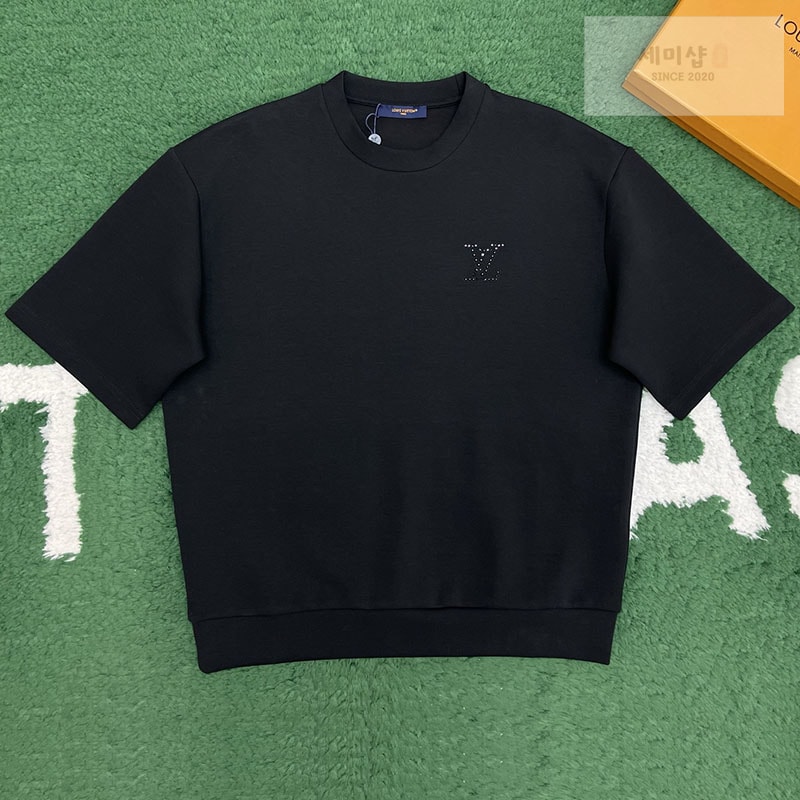 Louis Vuitton 루이비통 라인스톤 LV 엠벨리시드 저지 반팔 티셔츠 의류 1번 이미지