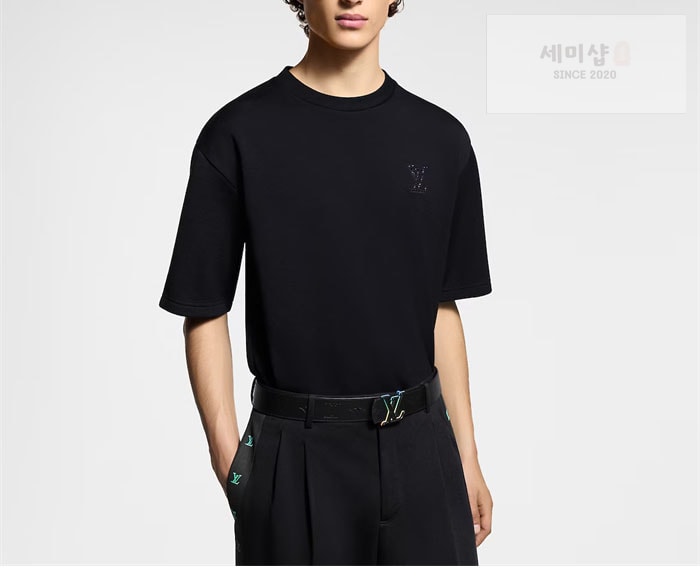 Louis Vuitton 루이비통 라인스톤 LV 엠벨리시드 저지 반팔 티셔츠 의류 10번 이미지