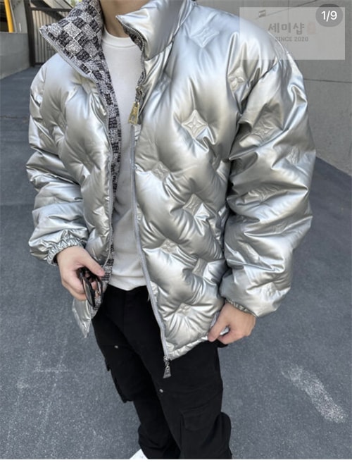 Louis Vuitton 루이비통 메탈릭 모노그램 플라워스 리버서블 퍼퍼 재킷 1AAA6G 의류 16번 이미지