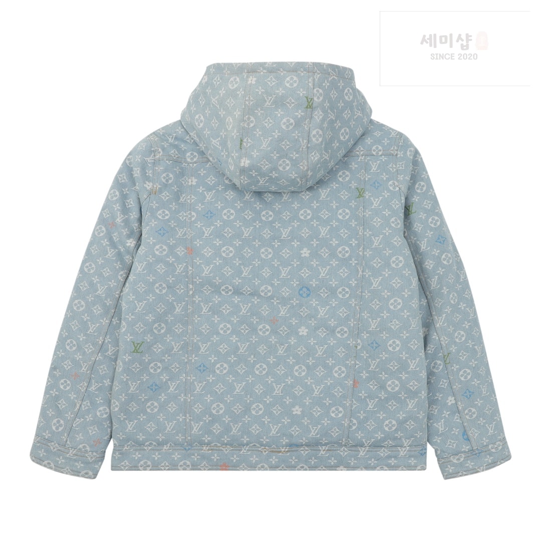 루이비통 루이비통 모노그램 멀티컬러 데님 후디드 자켓 블루 워시 의류 2번 이미지