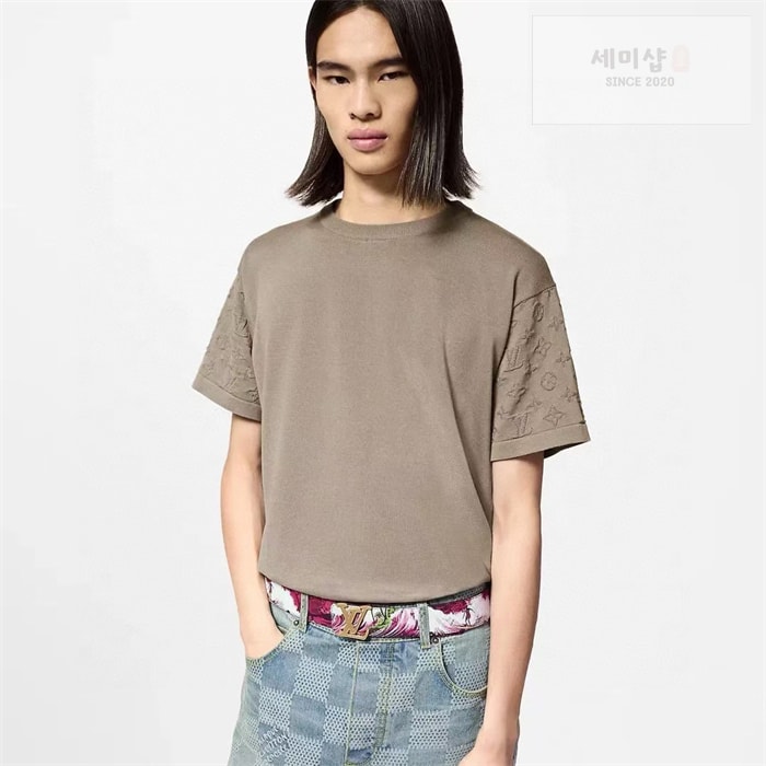 Louis Vuitton 루이비통 모노그램 코튼 크루넥 반팔 티셔츠 브라운 의류 3번 이미지