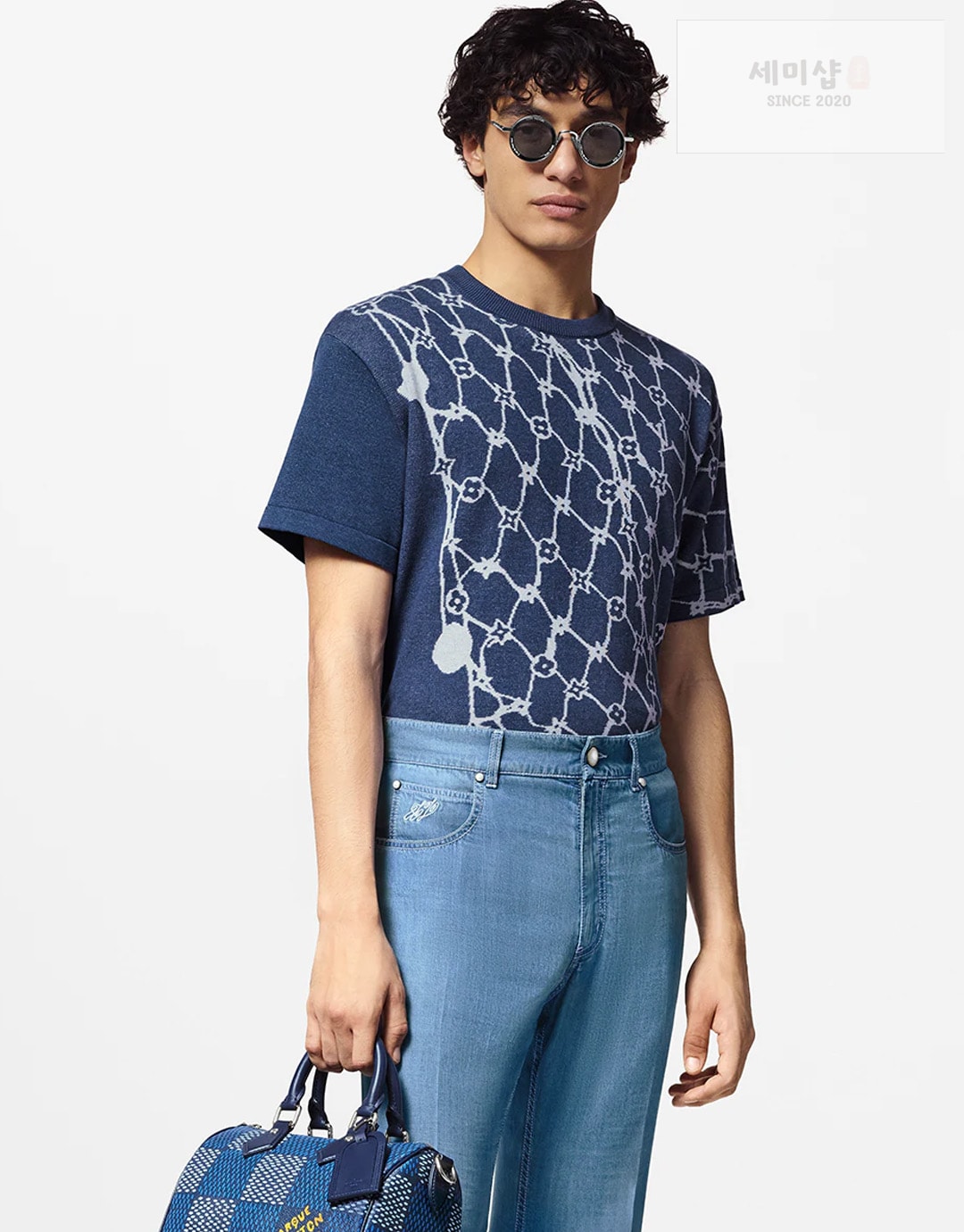 Louis Vuitton 루이비통 모노그램 피시넷 자카드 니트 반팔 티셔츠 의류 16번 이미지