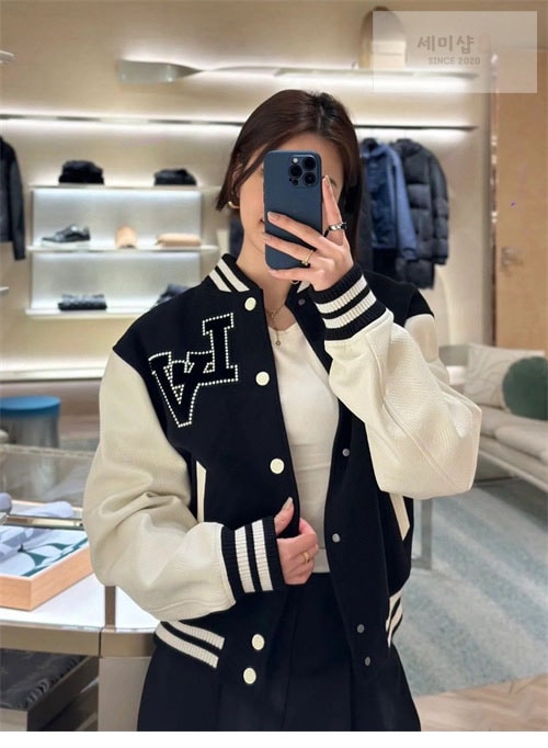 Louis Vuitton 루이비통 시그니처 벨벳 LV 바시티 블루종 자켓 의류 1번 이미지