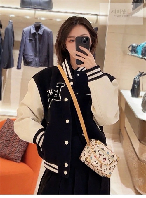 Louis Vuitton 루이비통 시그니처 벨벳 LV 바시티 블루종 자켓 의류 2번 이미지