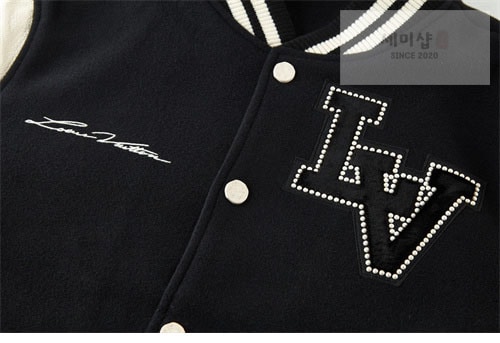 Louis Vuitton 루이비통 시그니처 벨벳 LV 바시티 블루종 자켓 의류 8번 이미지