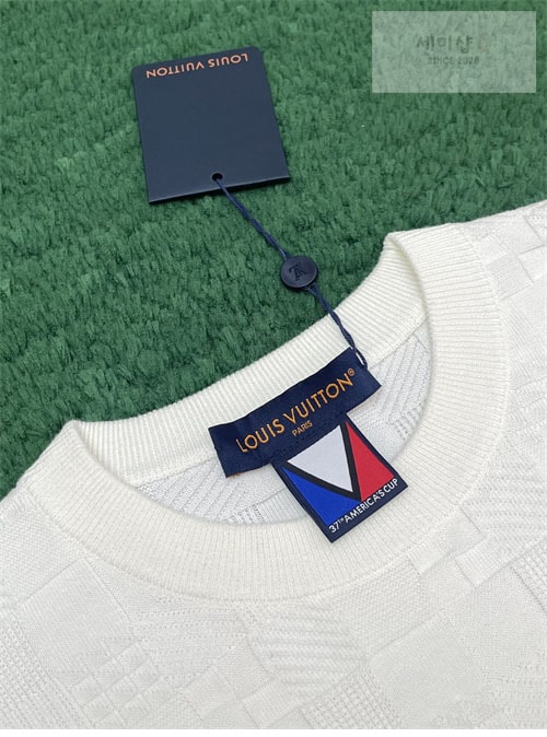 Louis Vuitton 루이비통 아메리카 컵 다미에 자카드 반팔 티셔츠 1AFVRT 의류 4번 이미지