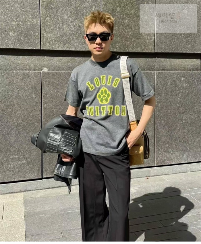Louis Vuitton 루이비통 엠벨리시드 LV 도그 포 인따르시아 자카드 반팔 티셔츠 의류 1번 이미지