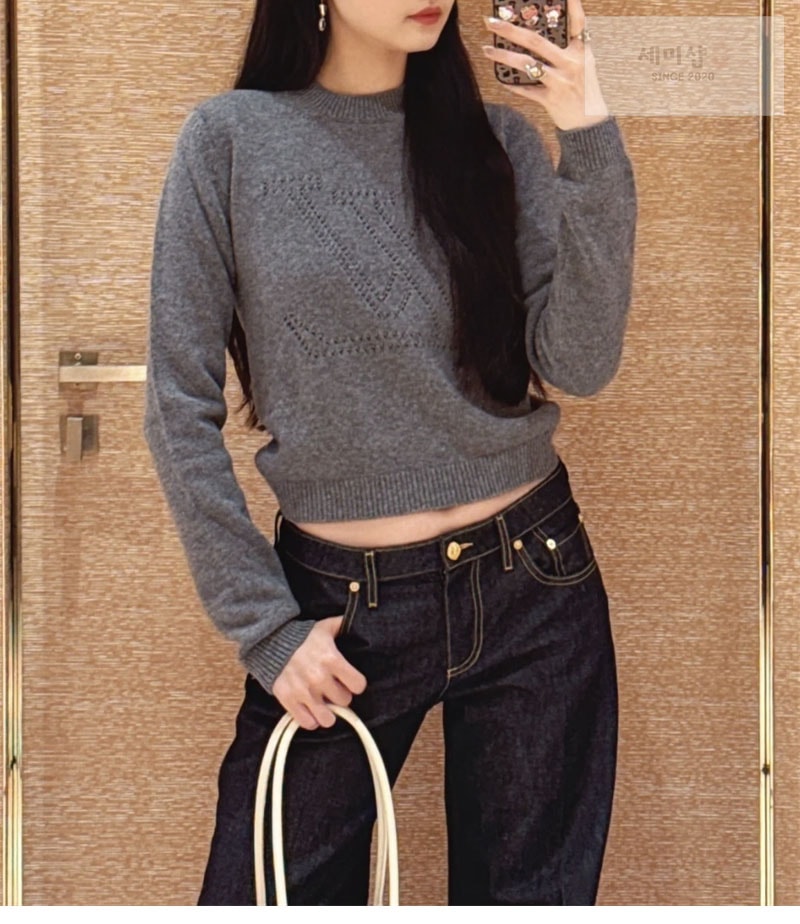 Louis Vuitton 루이비통 엠브로이더드 시그니처 캐시미어 풀오버 니트 의류 21번 이미지