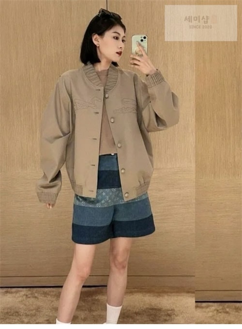 Louis Vuitton 루이비통 엠브로이더드 코튼 블렌드 블루종 보머 의류 3번 이미지