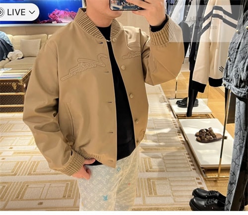 Louis Vuitton 루이비통 엠브로이더드 코튼 블렌드 블루종 보머 의류 4번 이미지
