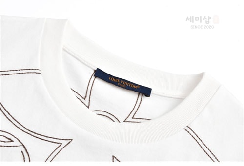 Louis Vuitton 루이비통 엠브로이더드 LV로고 프린팅 반팔 티셔츠 의류 6번 이미지