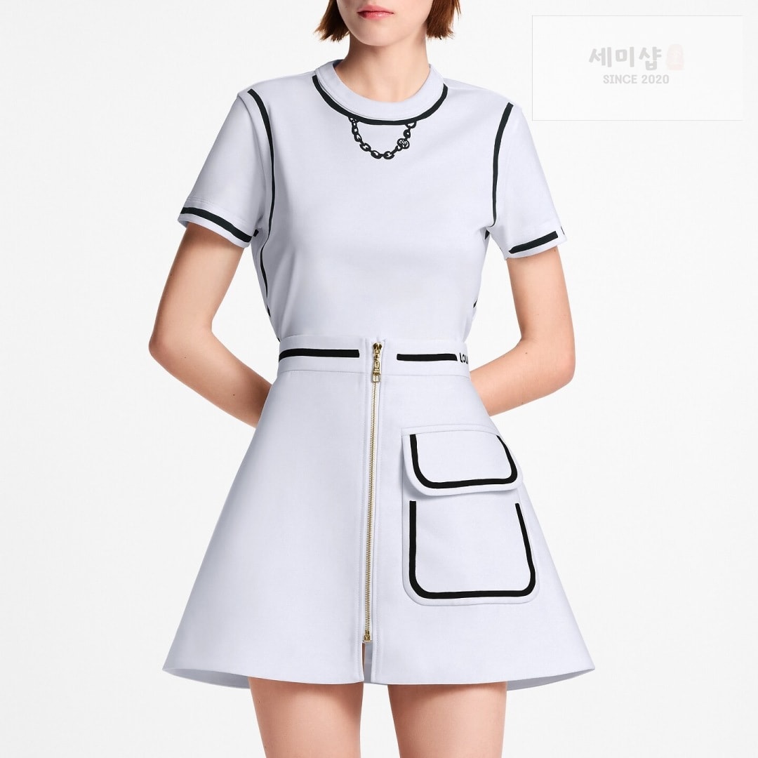 루이비통 루이비통 지퍼드 미니 스커트 화이트 의류 9번 이미지
