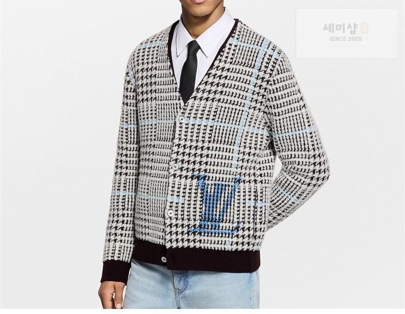 루이비통 루이비통 텍스처드 플래드 가디건 의류 5번 이미지