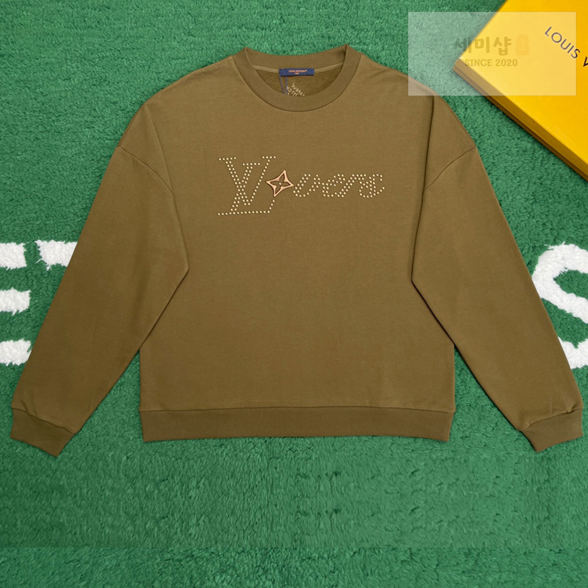 Louis Vuitton 루이비통 24SS 코튼 시그니처 크루넥 맨투맨 카키 의류 1번 이미지