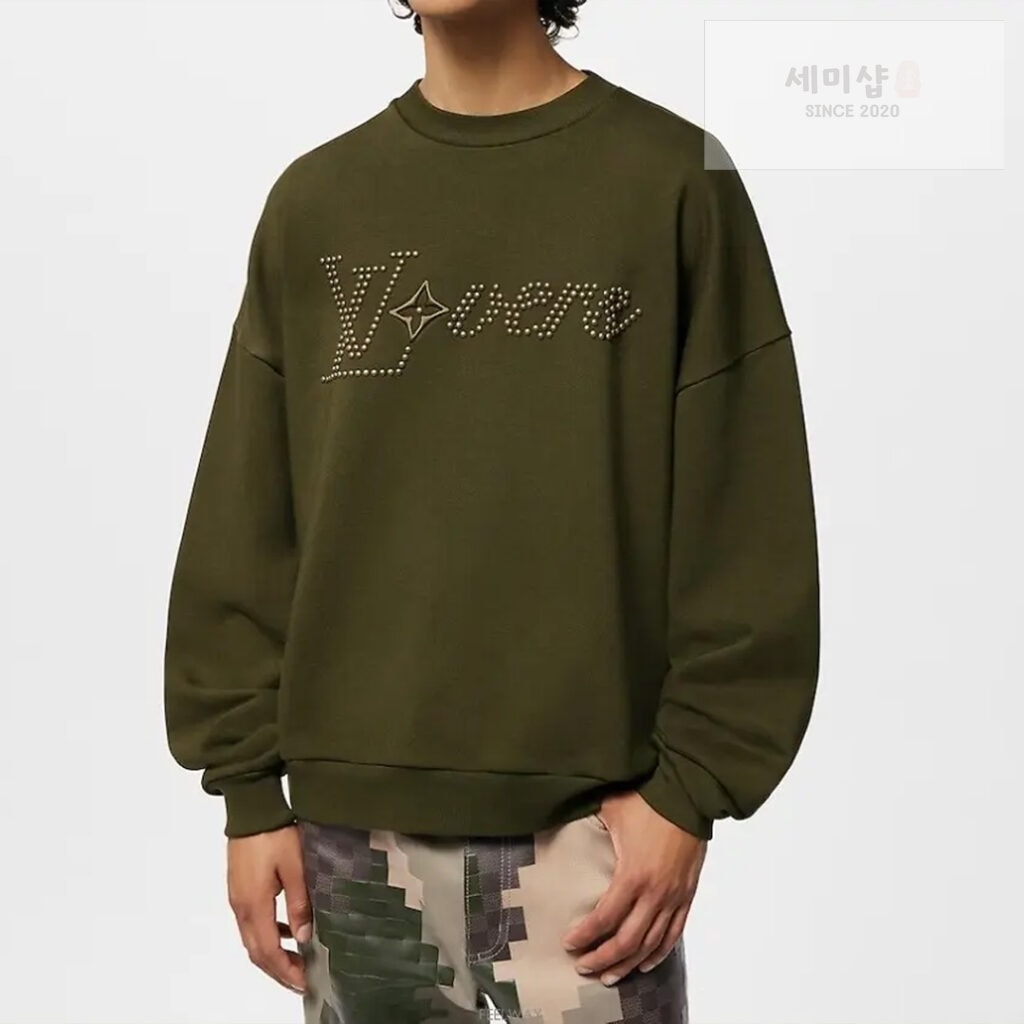 Louis Vuitton 루이비통 24SS 코튼 시그니처 크루넥 맨투맨 카키 의류 2번 이미지