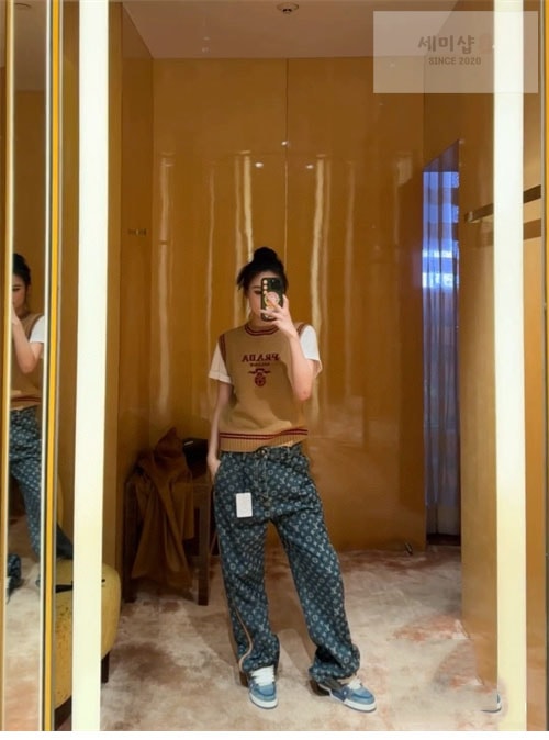 Louis Vuitton 루이비통 25SS 모노그램 데님 테일러드 팬츠 의류 3번 이미지