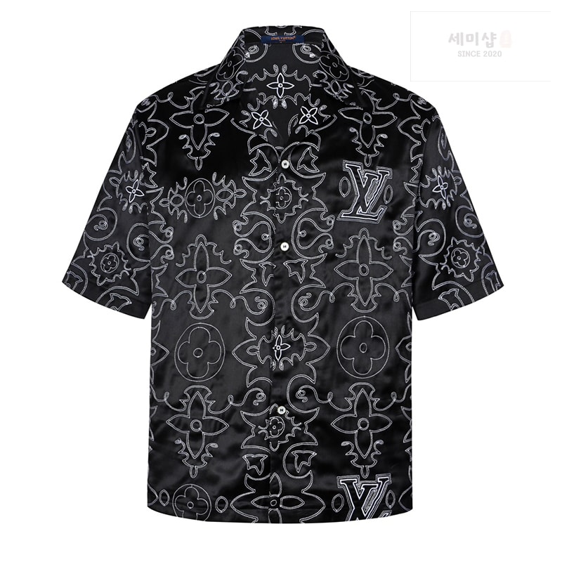 Louis Vuitton 루이비통 LV 아라베스크 모노그램 프린트 슬리브드 실크 셔츠 의류 13번 이미지