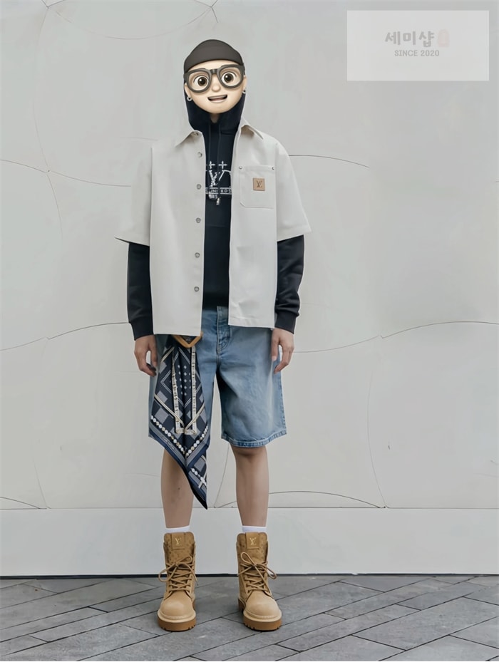Louis Vuitton 루이비통 LV 패치 데님 반바지 의류 2번 이미지