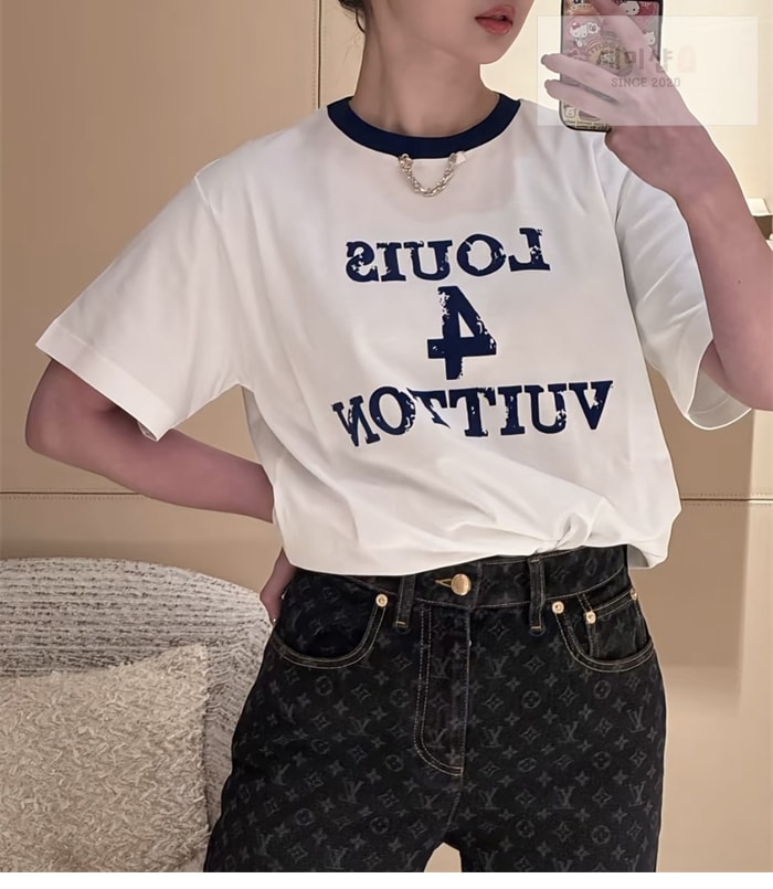 Louis Vuitton 루이비통 Louis 4 Vuitton 크루넥 체인 반팔 티셔츠 의류 1번 이미지