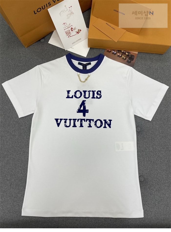 Louis Vuitton 루이비통 Louis 4 Vuitton 크루넥 체인 반팔 티셔츠 의류 3번 이미지