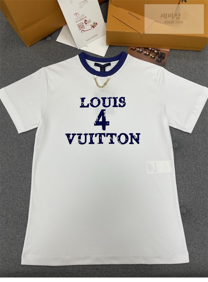 Louis Vuitton 루이비통 Louis 4 Vuitton 크루넥 체인 반팔 티셔츠 의류 4번 이미지