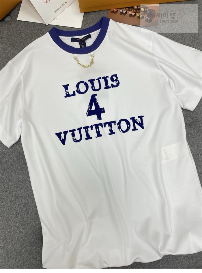 Louis Vuitton 루이비통 Louis 4 Vuitton 크루넥 체인 반팔 티셔츠 의류 6번 이미지