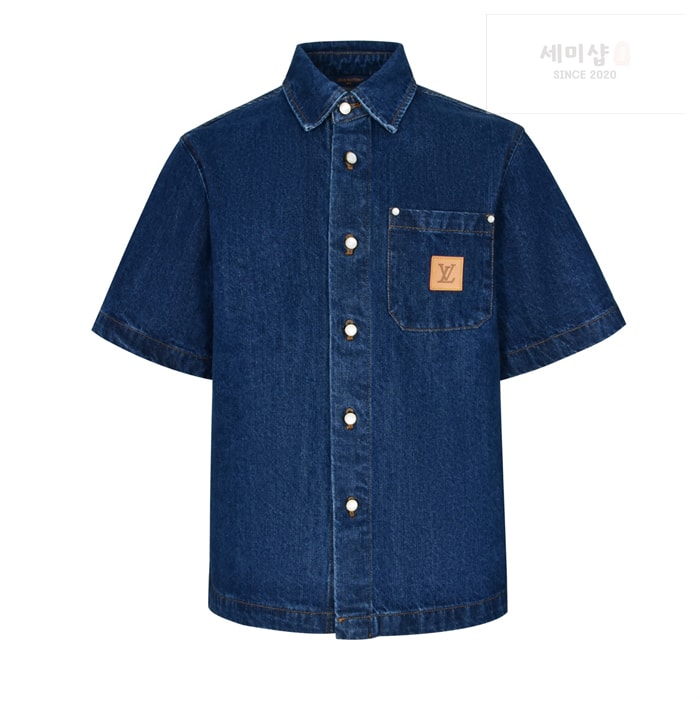 Louis Vuitton 루이비통 VVN 라벨 데님 블렌드 쇼트 슬리브드 셔츠 의류 3번 이미지