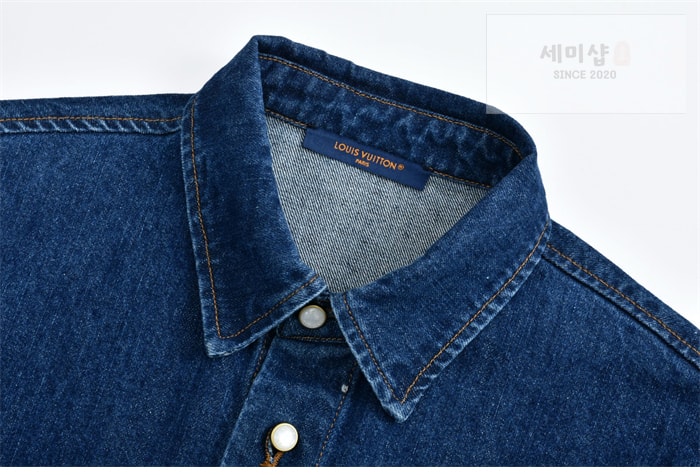 Louis Vuitton 루이비통 VVN 라벨 데님 블렌드 쇼트 슬리브드 셔츠 의류 4번 이미지