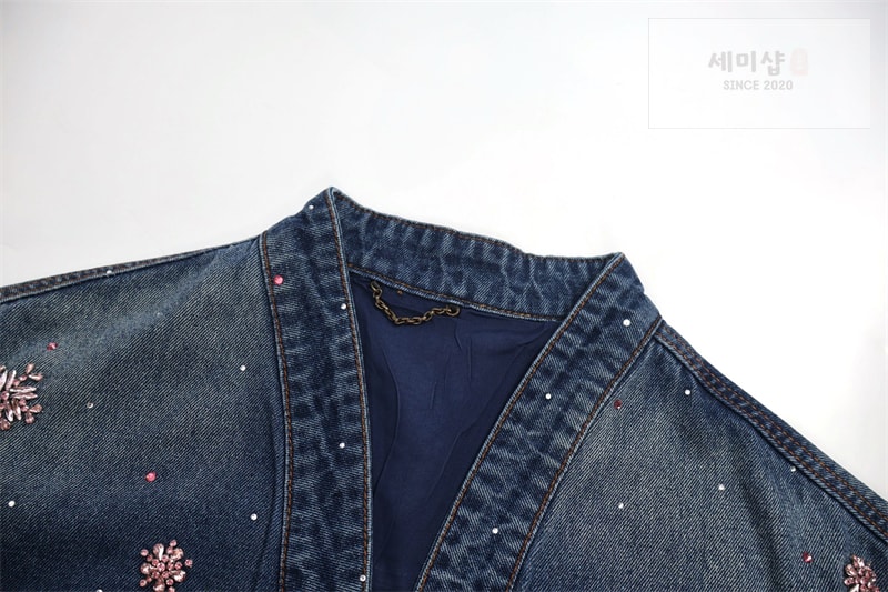 Louis Vuitton 루이비통 x 니고 라인스톤 플로럴 엠브로이더드 데님 기모노 자켓 의류 14번 이미지