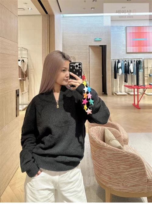 Louis Vuitton 루이비통 x 박서보 모노그램 자카드 울 하프 지퍼 풀오버 니트 의류 14번 이미지