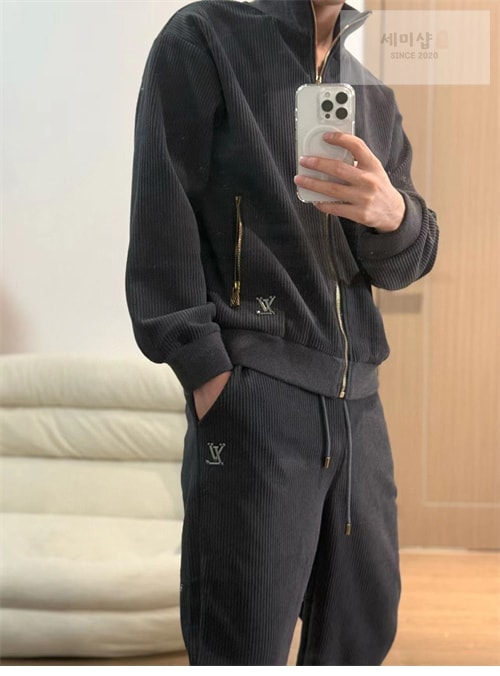 Louis Vuitton 루이비통 x 박서보 코튼 벨벳 크랙 집업 자켓 의류 2번 이미지