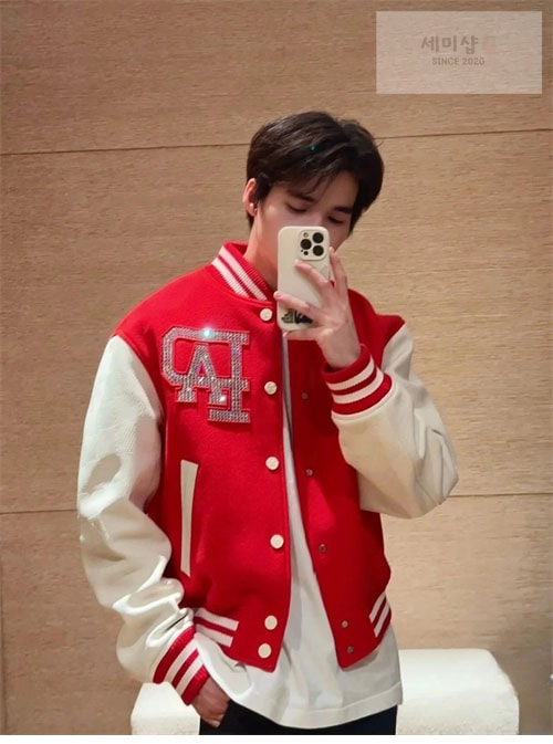 Louis Vuitton 루이비통 x 퍼렐 믹스 레더 바시티 블루종 자켓 의류 18번 이미지