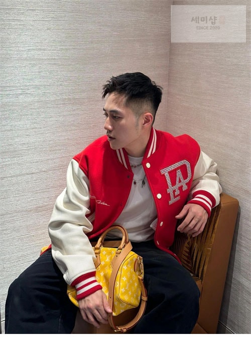 Louis Vuitton 루이비통 x 퍼렐 믹스 레더 바시티 블루종 자켓 의류 19번 이미지