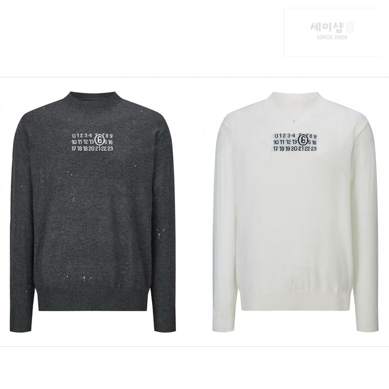 Maison Margiela 메종마르지엘라 누메릭 울 스웨터 그레이 의류 1번 이미지