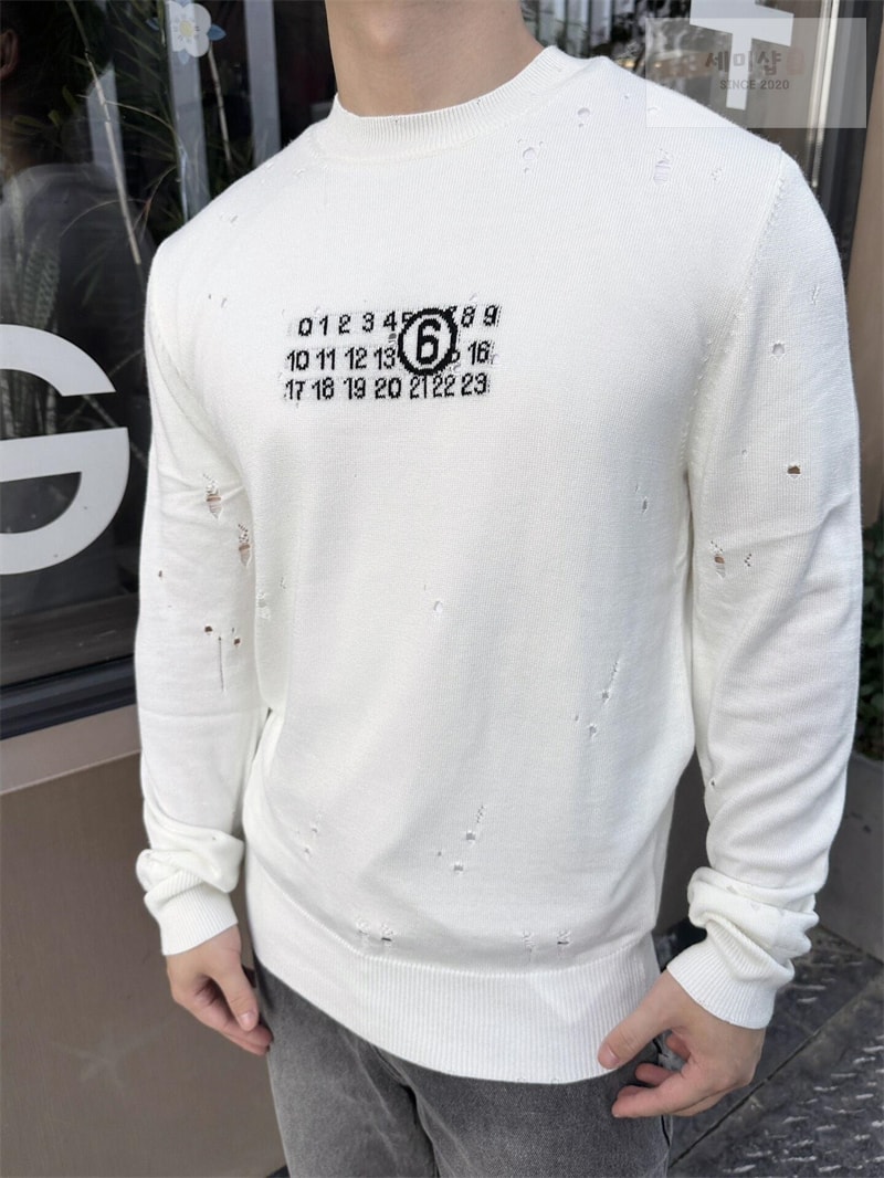 Maison Margiela 메종마르지엘라 누메릭 울 스웨터 그레이 의류 20번 이미지
