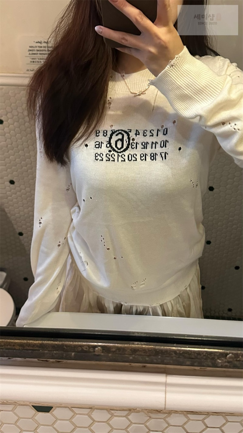 Maison Margiela 메종마르지엘라 누메릭 울 스웨터 그레이 의류 3번 이미지
