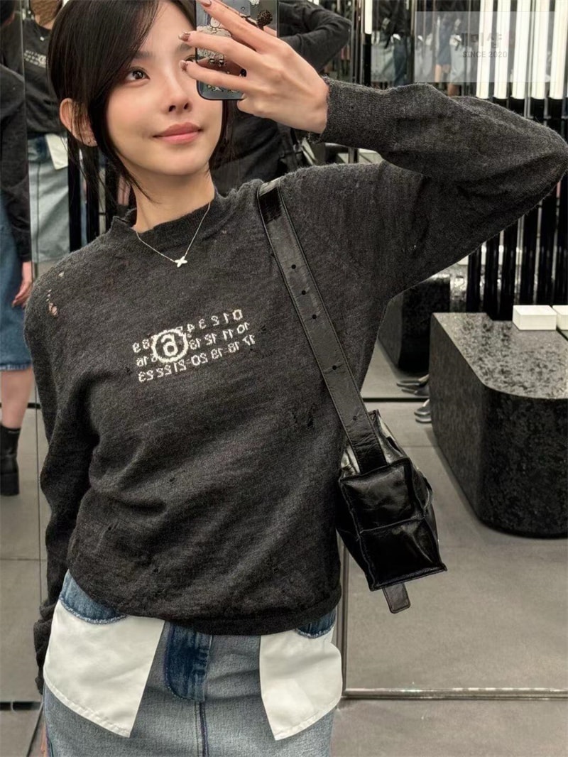 Maison Margiela 메종마르지엘라 누메릭 울 스웨터 그레이 의류 4번 이미지