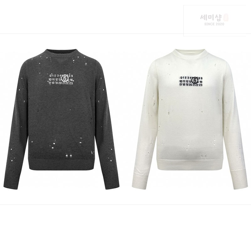 Maison Margiela 메종마르지엘라 뉴메릭 시그니처 MM6 스웨터 그레이 의류 17번 이미지