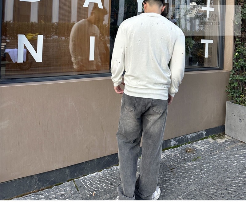 Maison Margiela 메종마르지엘라 뉴메릭 시그니처 MM6 스웨터 그레이 의류 3번 이미지