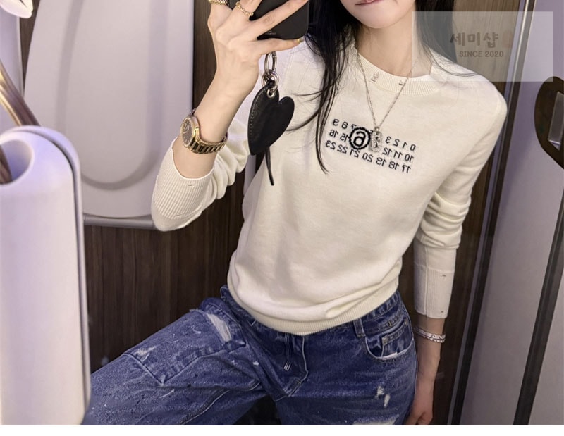 Maison Margiela 메종마르지엘라 뉴메릭 시그니처 MM6 스웨터 그레이 의류 4번 이미지