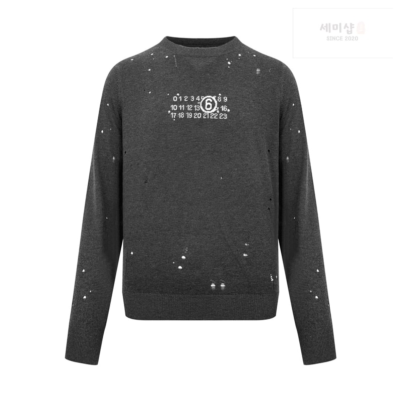 Maison Margiela 메종마르지엘라 뉴메릭 시그니처 MM6 스웨터 그레이 의류 10번 이미지