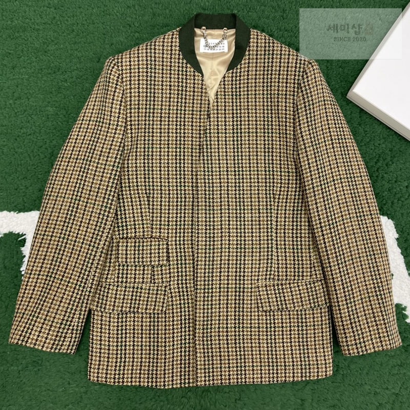 Maison Margiela 메종마르지엘라 체크 울 브이넥 히든 자켓 의류 18번 이미지