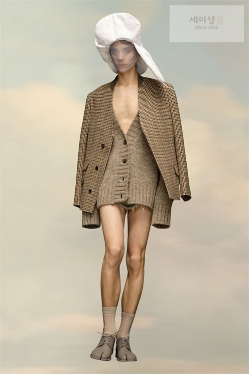 Maison Margiela 메종마르지엘라 체크 울 브이넥 히든 자켓 의류 19번 이미지