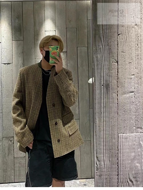 Maison Margiela 메종마르지엘라 체크 울 브이넥 히든 자켓 의류 10번 이미지