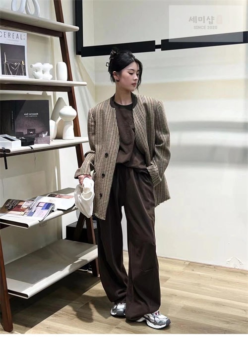Maison Margiela 메종마르지엘라 체크 울 브이넥 히든 자켓 의류 16번 이미지