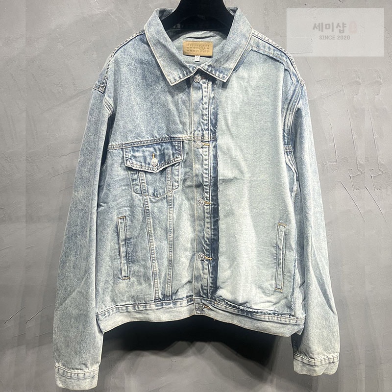 Maison Margiela 메종마르지엘라 MM6 백 스티치 빈티지 워싱 데님 자켓 레플리카 1번 이미지 - 의류 | 세미샵 레플리카 사이트
