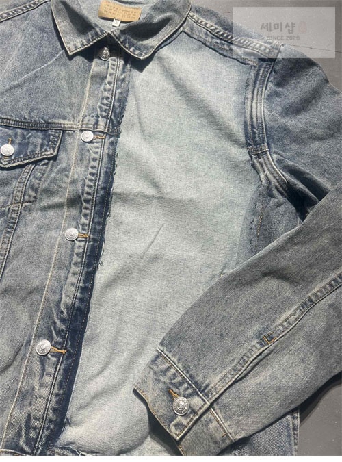Maison Margiela 메종마르지엘라 MM6 백 스티치 빈티지 워싱 데님 자켓 레플리카 4번 이미지 - 의류 | 세미샵 레플리카 사이트