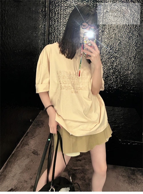 Maison Margiela 메종마르지엘라 MM6 Logo 자수 반팔 티셔츠 의류 23번 이미지