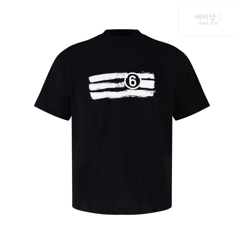 Maison Margiela 메종 마르지엘라 뉴메틱 로고 코튼 반팔 티셔츠 의류 4번 이미지
